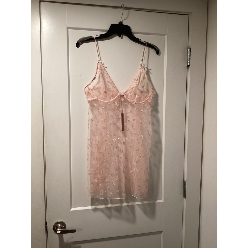 SKIMS Spring Intimates Underwire Slip Dress Primrose Multi Tulle L DS-DRS-8083W